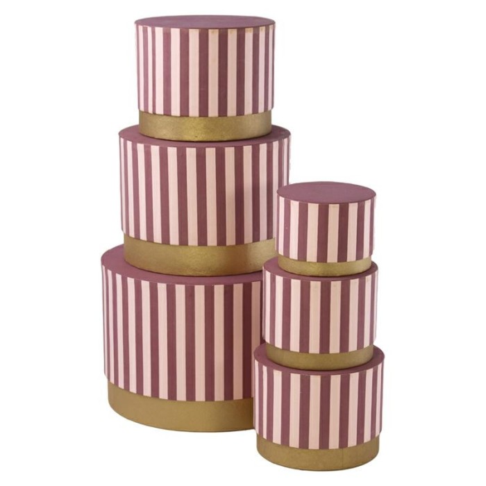 SET 6 SCATOLE RIGHE ROSA